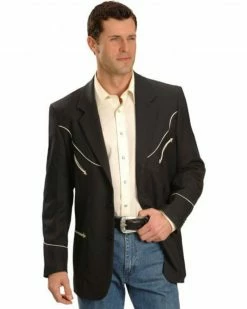 Scully Black Retro Western Jacket - Big And Tall For Men's