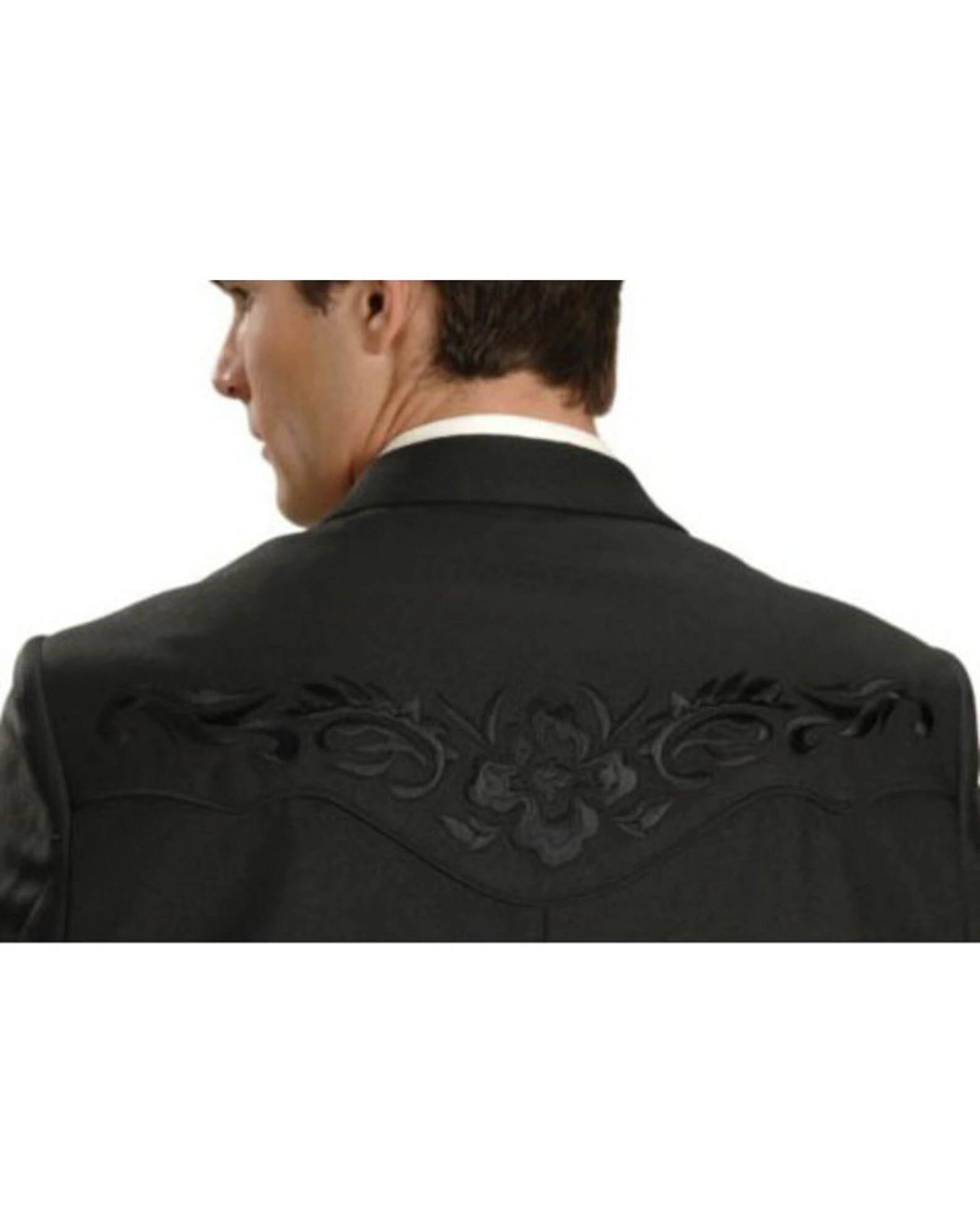 Scully Black Floral Embroidered Western Jacket - Big & Tall For Men's 4 Scully Black Floral Embroidered Western Jacket - Big & Tall For Men's - Image 2