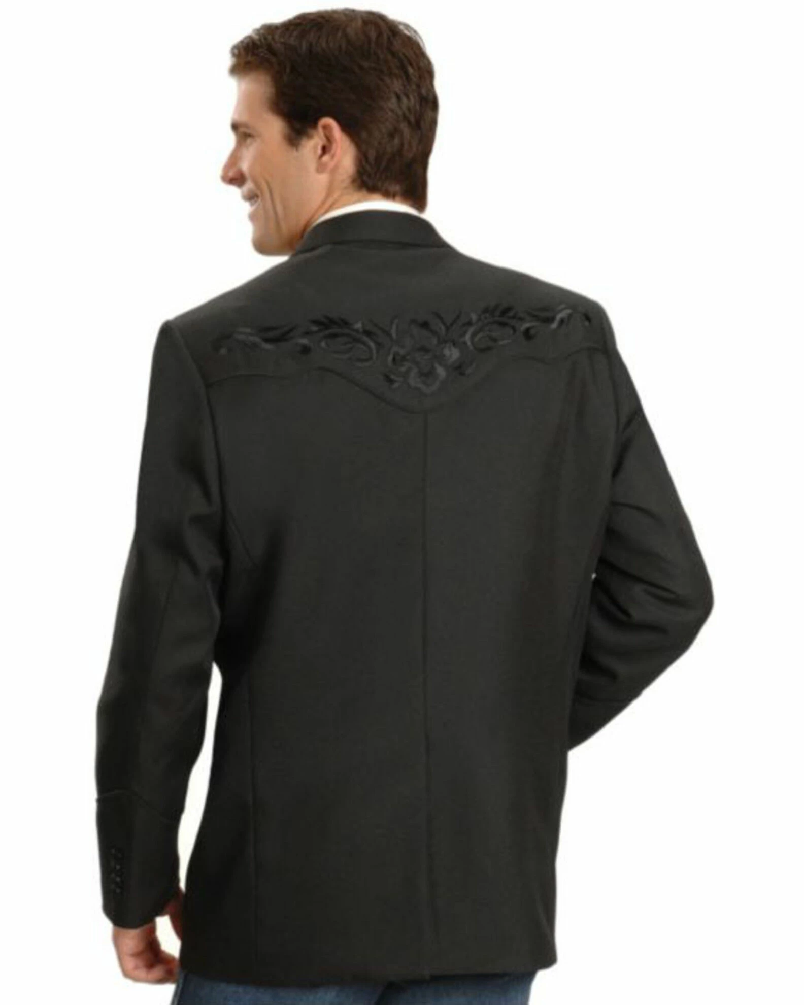 Scully Black Floral Embroidered Western Jacket - Big & Tall For Men's 5 Scully Black Floral Embroidered Western Jacket - Big & Tall For Men's - Image 3