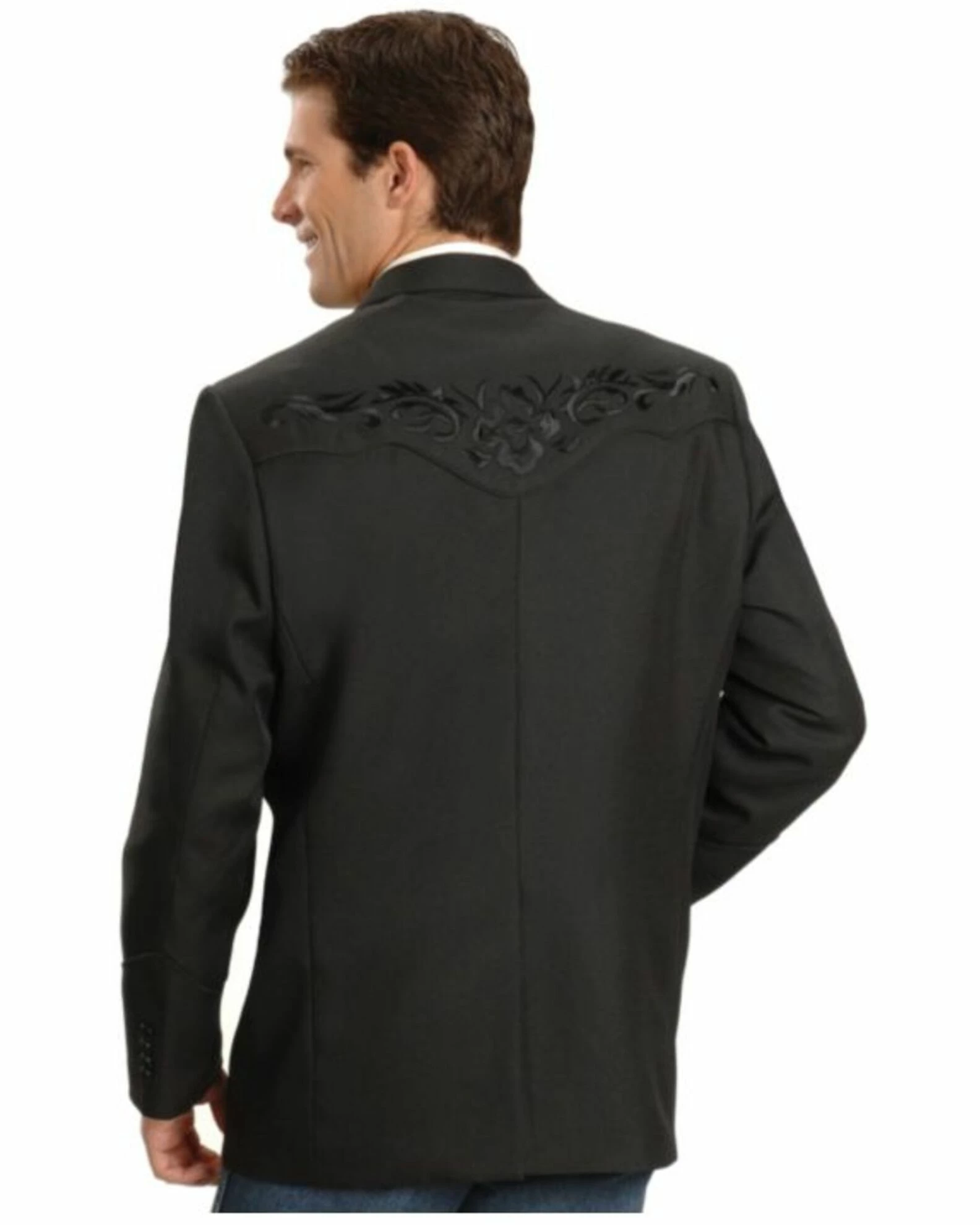Scully Men's Floral Yoke Blazer - Tall Sizes (40T - 48T) Black 5 Scully Men's Floral Yoke Blazer - Tall Sizes (40T - 48T) Black - Image 3