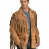 Scully Men's Hand Laced Bead Trim Coat Buck Tan -Scully Shop 082620 25 P1