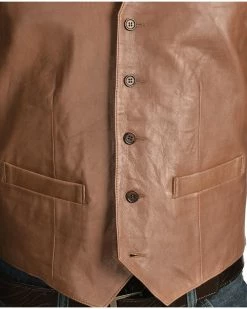 Scully Lamb Leather Vest For Men's Antique Brown -Scully Shop 082685 DK D2