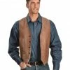 Scully Lamb Leather Vest For Men's Antique Brown