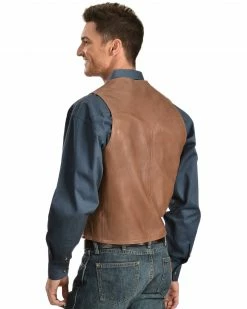 Scully Lamb Leather Vest For Men's Antique Brown -Scully Shop 082685 DK P2