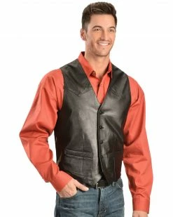 Scully Lamb Leather Vest - Big For Men's Black 10 Scully Lamb Leather Vest - Big For Men's Black -Scully Shop 082702 89 D1
