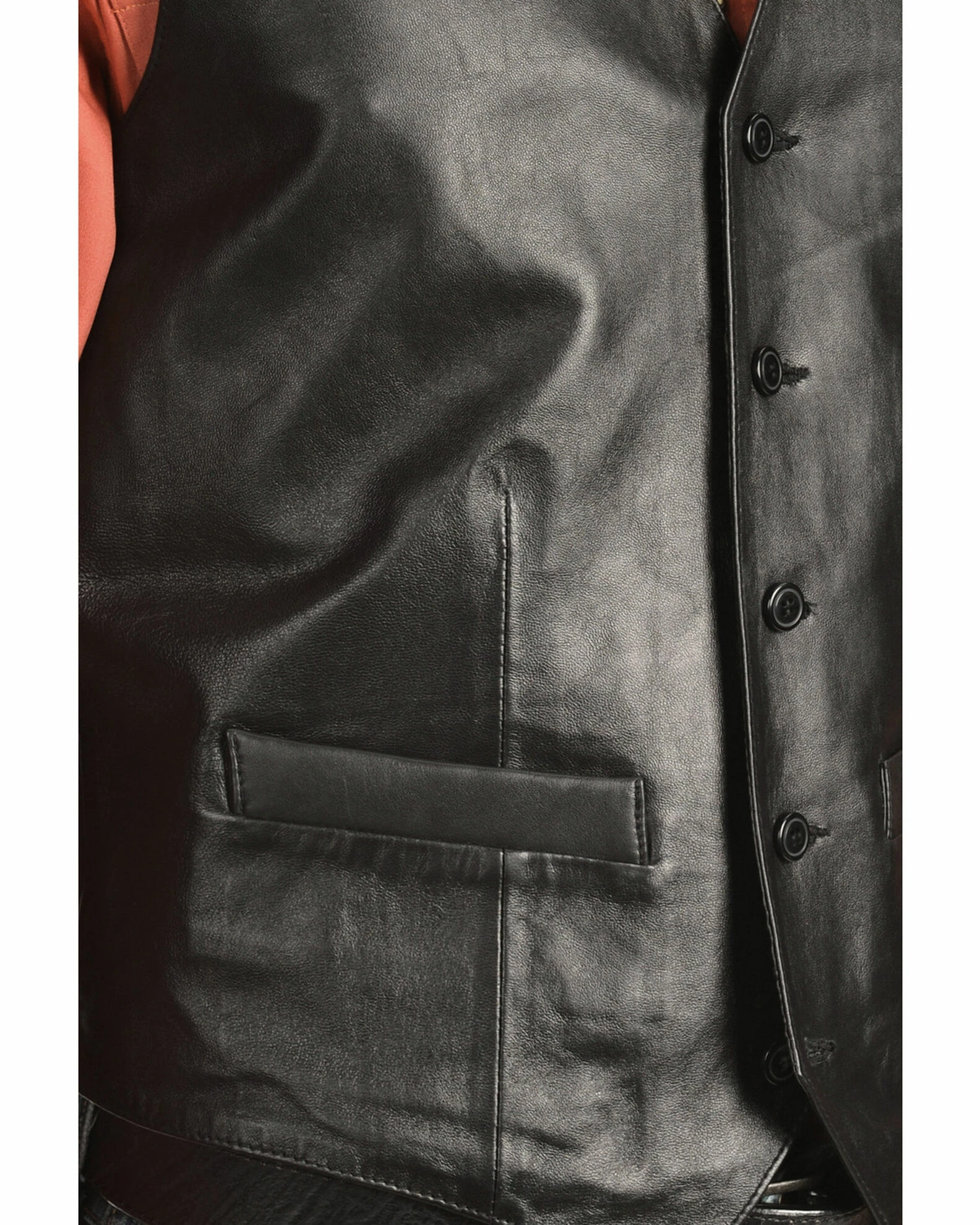 Scully Lamb Leather Vest - Big For Men's Black 6 Scully Lamb Leather Vest - Big For Men's Black - Image 4