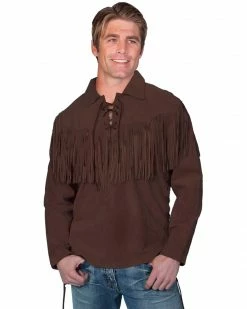 Scully Men's Mountain Man Shirt Chocolate -Scully Shop 082827 47 P1