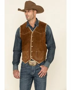 Scully Boar Suede Leather Vest For Men's Chocolate