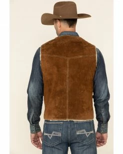 Scully Boar Suede Leather Vest For Men's Chocolate 17 Scully Boar Suede Leather Vest For Men's Chocolate -Scully Shop 082863 41 P5