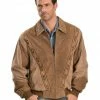 Scully Boar Suede Leather Arena Jacket For Men's Cafe -Scully Shop 082873 LR P1