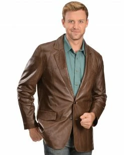 Scully Lamb Leather Blazer - Reg For Men's Chocolate