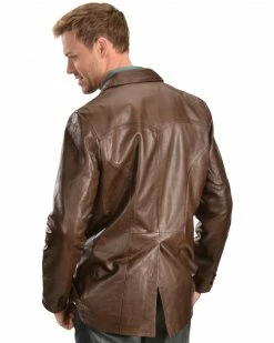 Scully Lamb Leather Blazer - Reg  For Men's Chocolate -Scully Shop 082874 47 P2