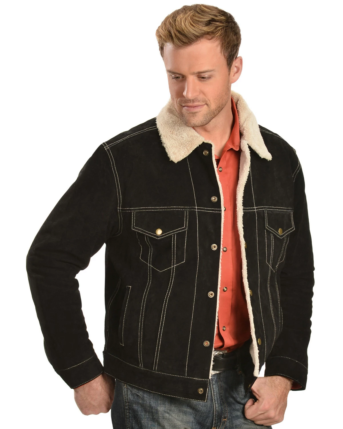 Scully Men's Boar Suede Pilot Jacket Black 8 Scully Men's Boar Suede Pilot Jacket Black - Image 7
