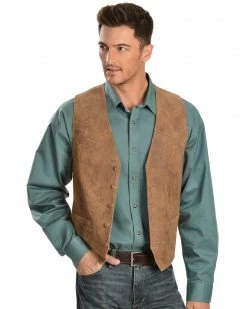 Scully Lamb Leather Western Vest For Men's Maple -Scully Shop 082983 QH P1 1