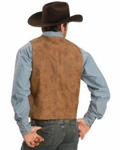 Scully Lamb Leather Western Vest For Men's Maple -Scully Shop 082983 QH P2
