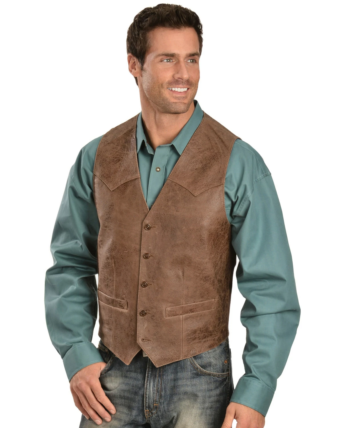 Scully Western Lamb Vest For Men's Brown 6 Scully Western Lamb Vest For Men's Brown - Image 4