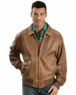 Scully Lambskin Leather Bomber Jacket For Men's Brown -Scully Shop 082A44 41 P1 1