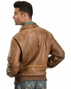 Scully Lambskin Leather Bomber Jacket For Men's Brown -Scully Shop 082A44 41 P2