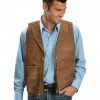 Scully Concho Leather Vest For Men's Brown