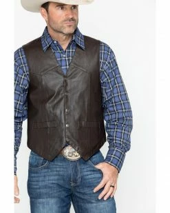 Scully Men's Lamb Leather Vest Black -Scully Shop 082B07 41 P1
