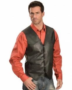 Scully Men's Lamb Leather Vest Black -Scully Shop 082B07 89 P1 1