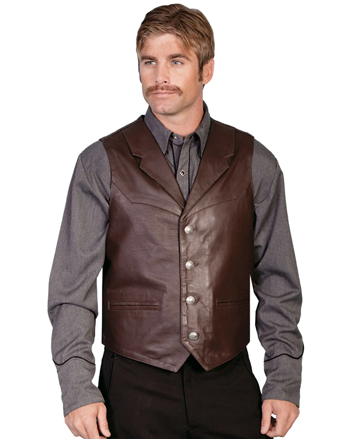 Scully Men's Lambskin Lapel Vest Black 5 Scully Men's Lambskin Lapel Vest Black - Image 3