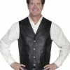 Scully Men's Lambskin Lapel Vest Black -Scully Shop 082B09 89 P1