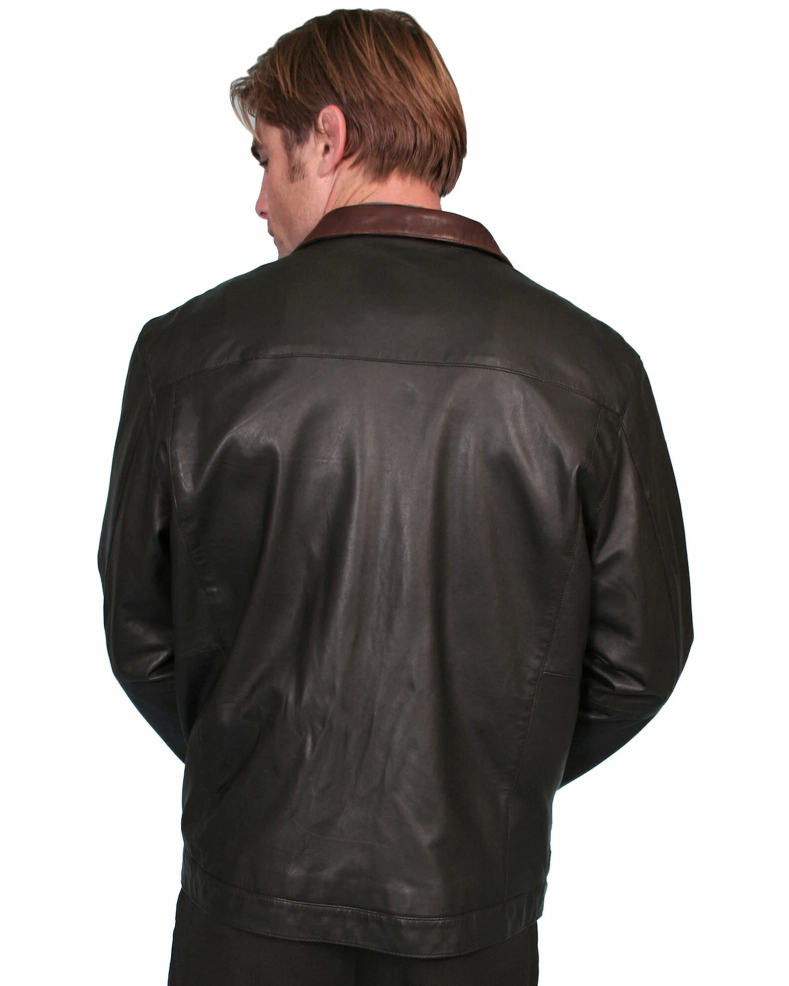 Scully Premium Lambskin Zip Front Jacket For Men's Dark Brown 4 Scully Premium Lambskin Zip Front Jacket For Men's Dark Brown - Image 2