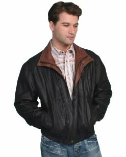 Scully Double Collar Leather Jacket - Tall For Men's Black -Scully Shop 082B14 89 P1 1