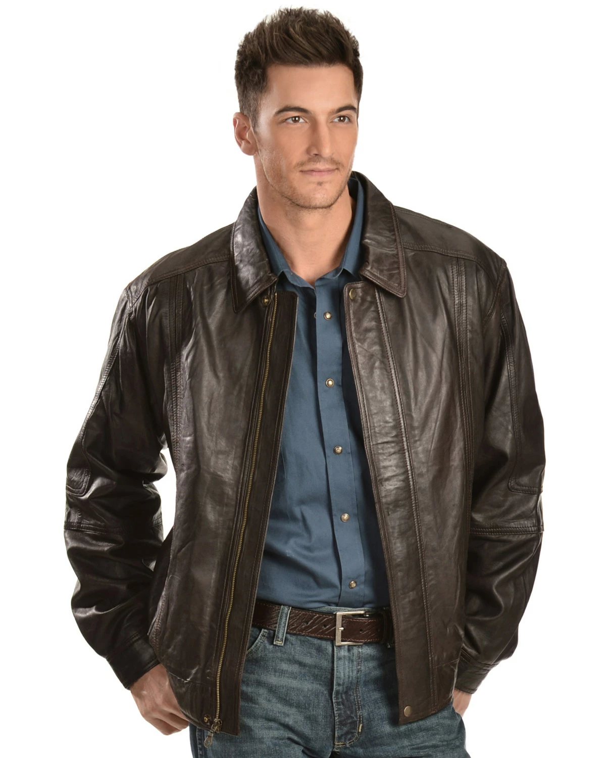 Scully Premium Lambskin Jacket - Tall For Men's Chocolate 9 Scully Premium Lambskin Jacket - Tall For Men's Chocolate - Image 7