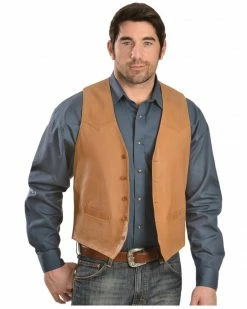 Scully Men's Basic Lambskin Vest Tan -Scully Shop 082B27 280 P1