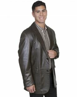 Scully Contemporary Lamb Blazer - Big And Tall For Men's Chocolate
