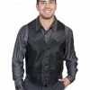 Scully Men's Ostrich Trim Leather Vest Black 2 Scully Men's Ostrich Trim Leather Vest Black -Scully Shop 082F16 89 P1