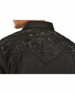 Scully Floral Embroidery Black Retro Western Shirt - Big & Tall For Men's Jet 12 Scully Floral Embroidery Black Retro Western Shirt - Big & Tall For Men's Jet -Scully Shop 083F88 ZD D3
