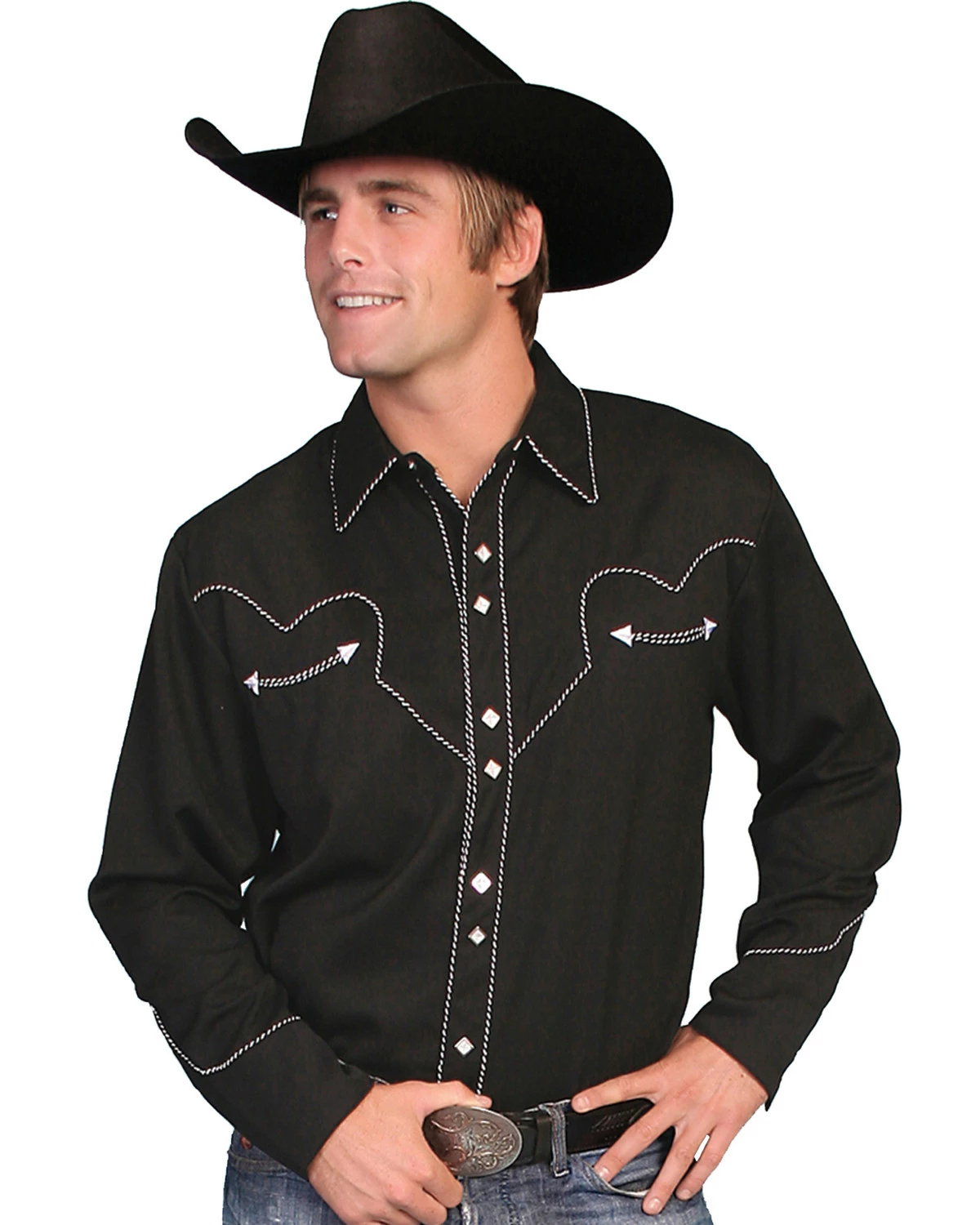 Scully White Retro Western Shirt - Big & Tall For Men's 6 Scully White Retro Western Shirt - Big & Tall For Men's - Image 4