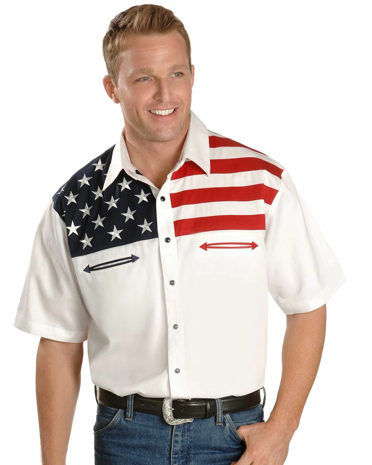Scully American Flag Colorblock Western Shirt For Men's Multi 3 Scully American Flag Colorblock Western Shirt For Men's Multi