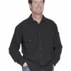 Scully Cantina Gusseted Pocket Shirt For Men's Black -Scully Shop 0924U2 89 P1