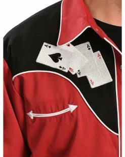 Scully Men's Poker Cards Embroidered Retro Long Sleeve Western Shirt 11 Scully Men's Poker Cards Embroidered Retro Long Sleeve Western Shirt -Scully Shop 092574 70 D2