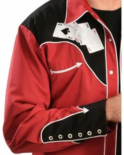 Scully Men's Poker Cards Embroidered Retro Long Sleeve Western Shirt 12 Scully Men's Poker Cards Embroidered Retro Long Sleeve Western Shirt -Scully Shop 092574 70 D3