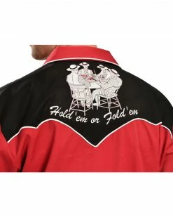Scully Men's Poker Cards Embroidered Retro Long Sleeve Western Shirt 13 Scully Men's Poker Cards Embroidered Retro Long Sleeve Western Shirt -Scully Shop 092574 70 D4