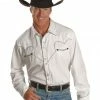 Scully White Retro Western Shirt For Men's -Scully Shop 092M80 01 P1