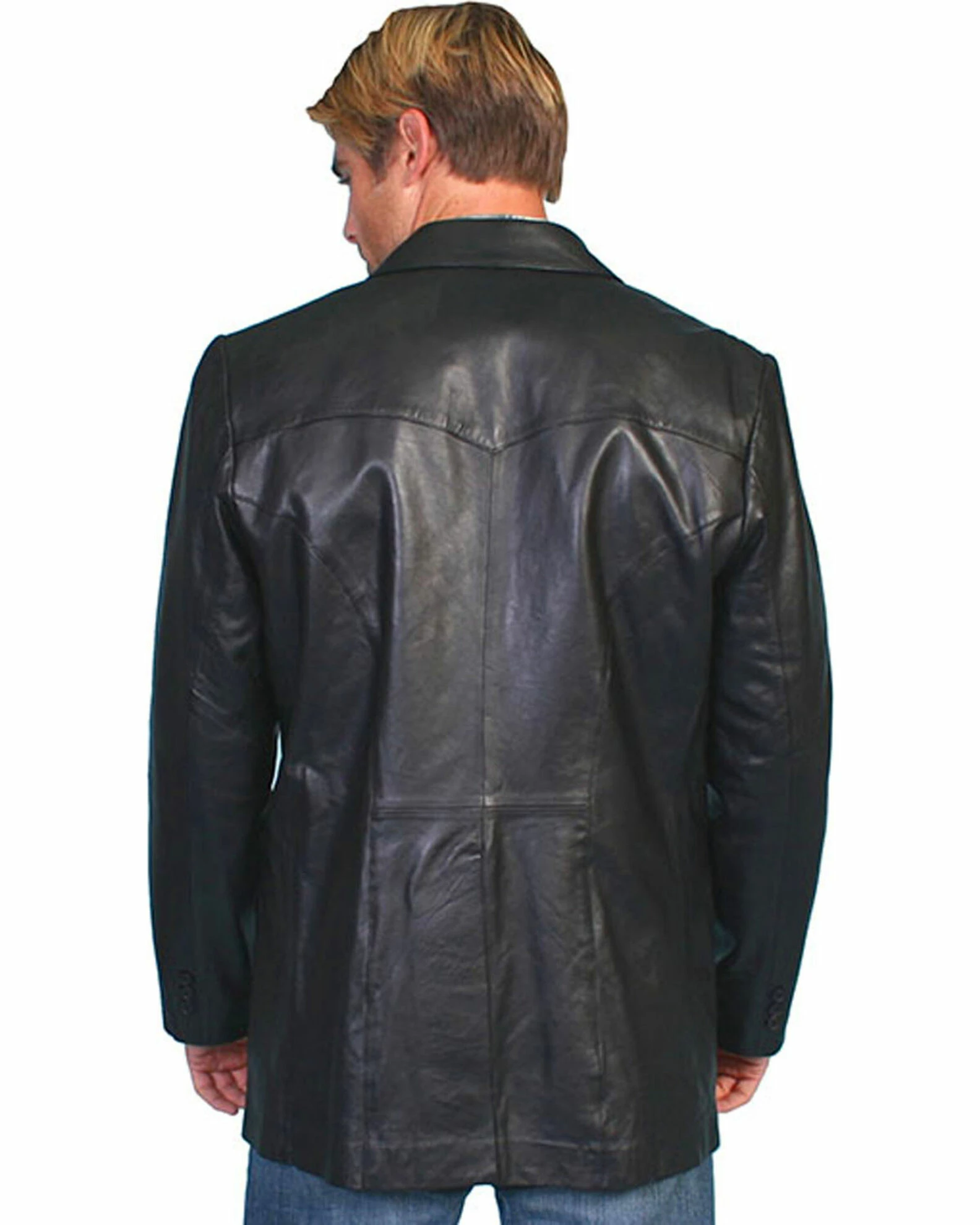 Scully Men's Lamb Leather Blazer - Big And Tall Chocolate 4 Scully Men's Lamb Leather Blazer - Big And Tall Chocolate - Image 2