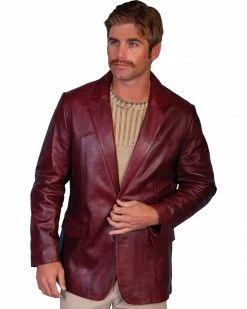 Scully Men's Lamb Leather Blazer - Big And Tall Chocolate 15 Scully Men's Lamb Leather Blazer - Big And Tall Chocolate -Scully Shop 2000141493 645 P1