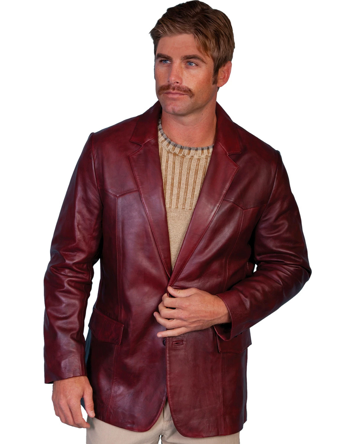 Scully Men's Lamb Leather Blazer - Big And Tall Chocolate 9 Scully Men's Lamb Leather Blazer - Big And Tall Chocolate - Image 7