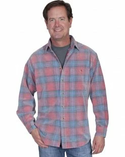 Scully Men's Yard Dye Corduroy Plaid Long Sleeve Western Shirt Multi -Scully Shop 2000215129 600 P1 1