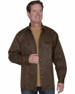 Scully Men's Moleskin Overshirt Brown -Scully Shop 2000215145 200 P1