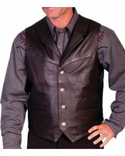 Scully Men's Lambskin Lapel Vest - Big Brown 7 Scully Men's Lambskin Lapel Vest - Big Brown -Scully Shop 2000232202 001 P1