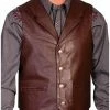 Scully Men's Lambskin Lapel Vest - Big Brown -Scully Shop 2000232202 200 P1