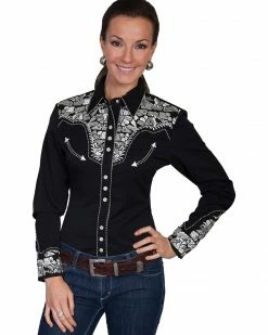 Alternative view of Scully Women's Silver Western Embroidered Shirt 