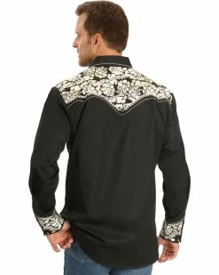 Scully Men's Silver Embroidered Gunfighter Long Sleeve Western Shirt -Scully Shop 2000245296 040 P2